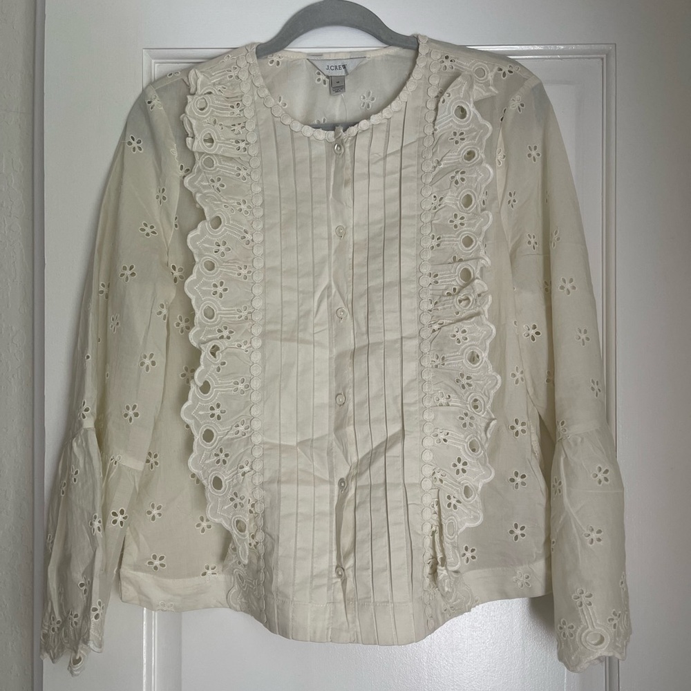 Cream Eyelet Lace Blouse from J.Crew Size 12